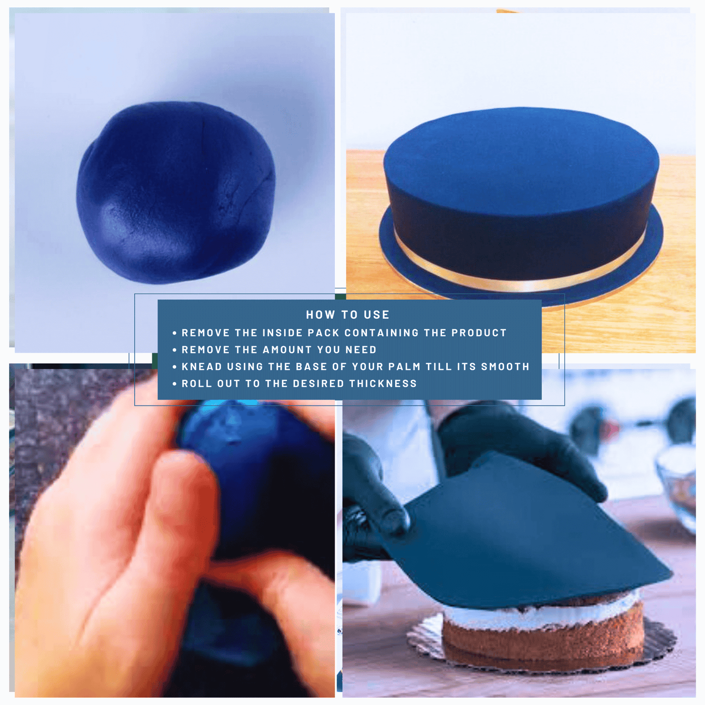 Confect Nightsky Navy Sugar Paste | Edible Fondant Chefs Choice for Cake Decorating - 1 KG (con-13 1 Kg)