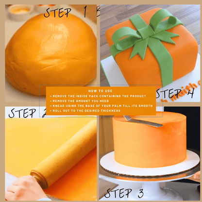 Confect Fluorescent Orange Paste | Edible Fondant Chefs Choice for Cake Decorating - 1 KG