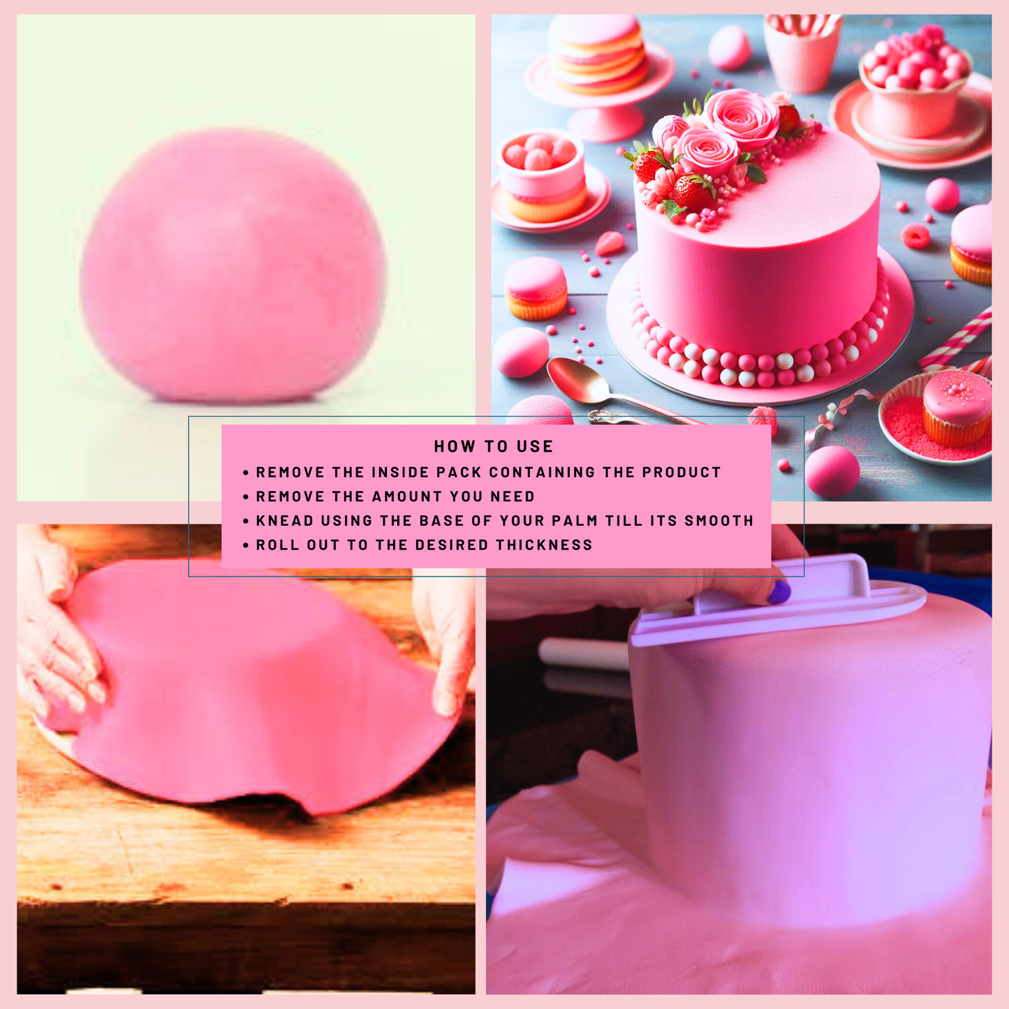 Confect Hot Pink Sugarpaste 250 Gms