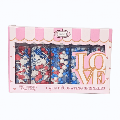 Mix Heart & Star Patriotic Sprinkles