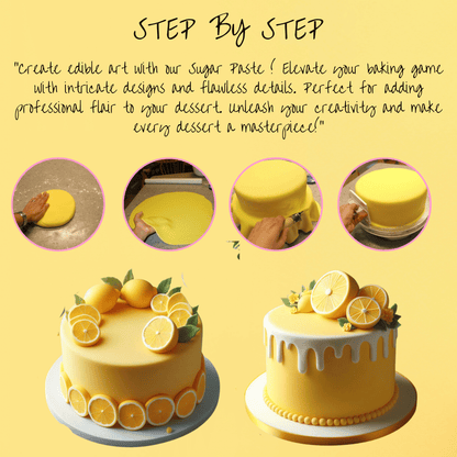 Confect Lemon Yellow Sugar Paste | Edible Fondant Chefs Choice for Cake Decorating - 1 KG (Con-634 1kg)