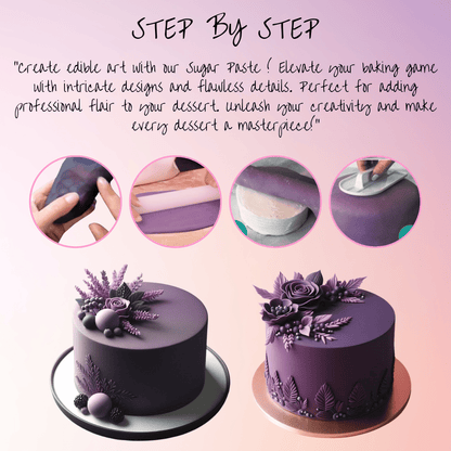 Confect Purple Sugar Paste | Edible Fondant Chefs Choice for Cake Decorating - 1 KG (con-08 1 Kg)