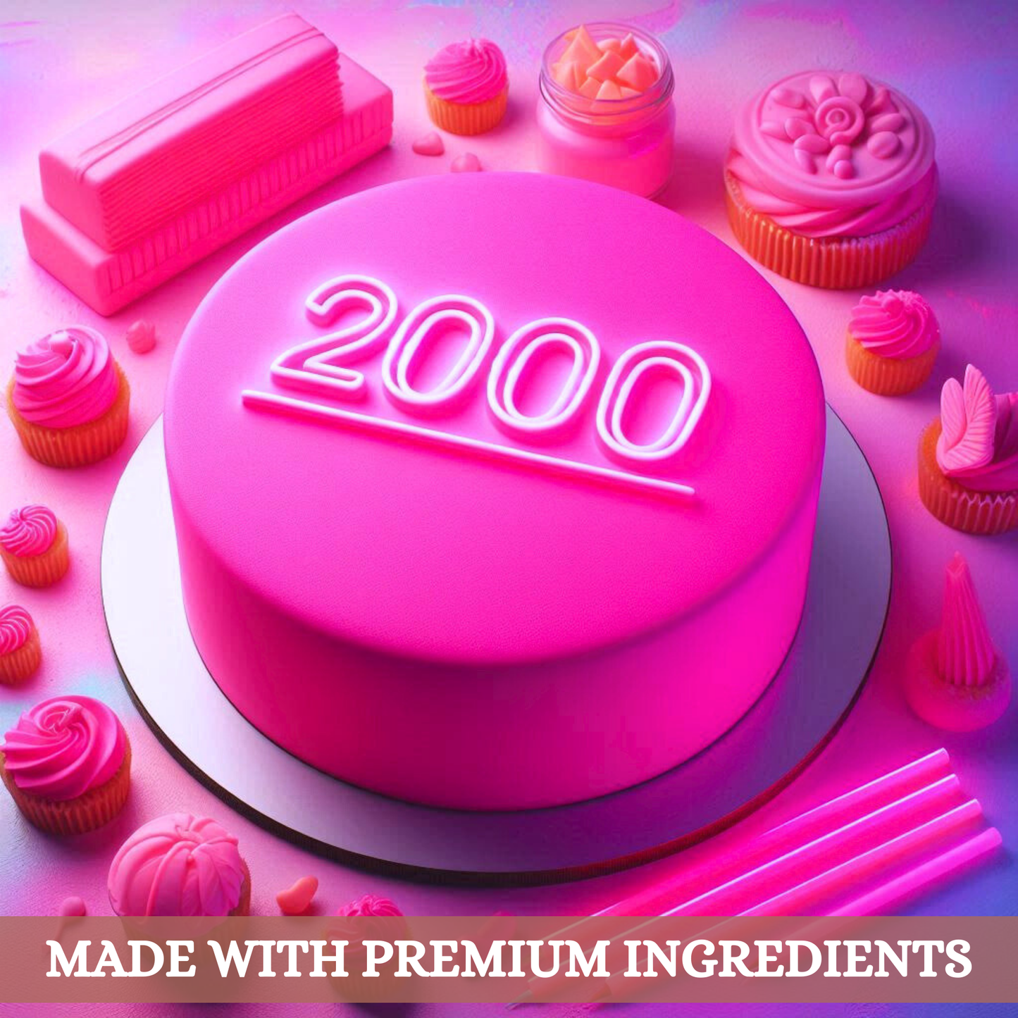 Neon Pink Fondant | Edible Sugarpaste 1 Kg