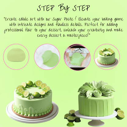 Confect Lime Green Sugar Paste | Edible Fondant Chefs Choice for Cake Decorating - 1 KG (Con-46 1kg)