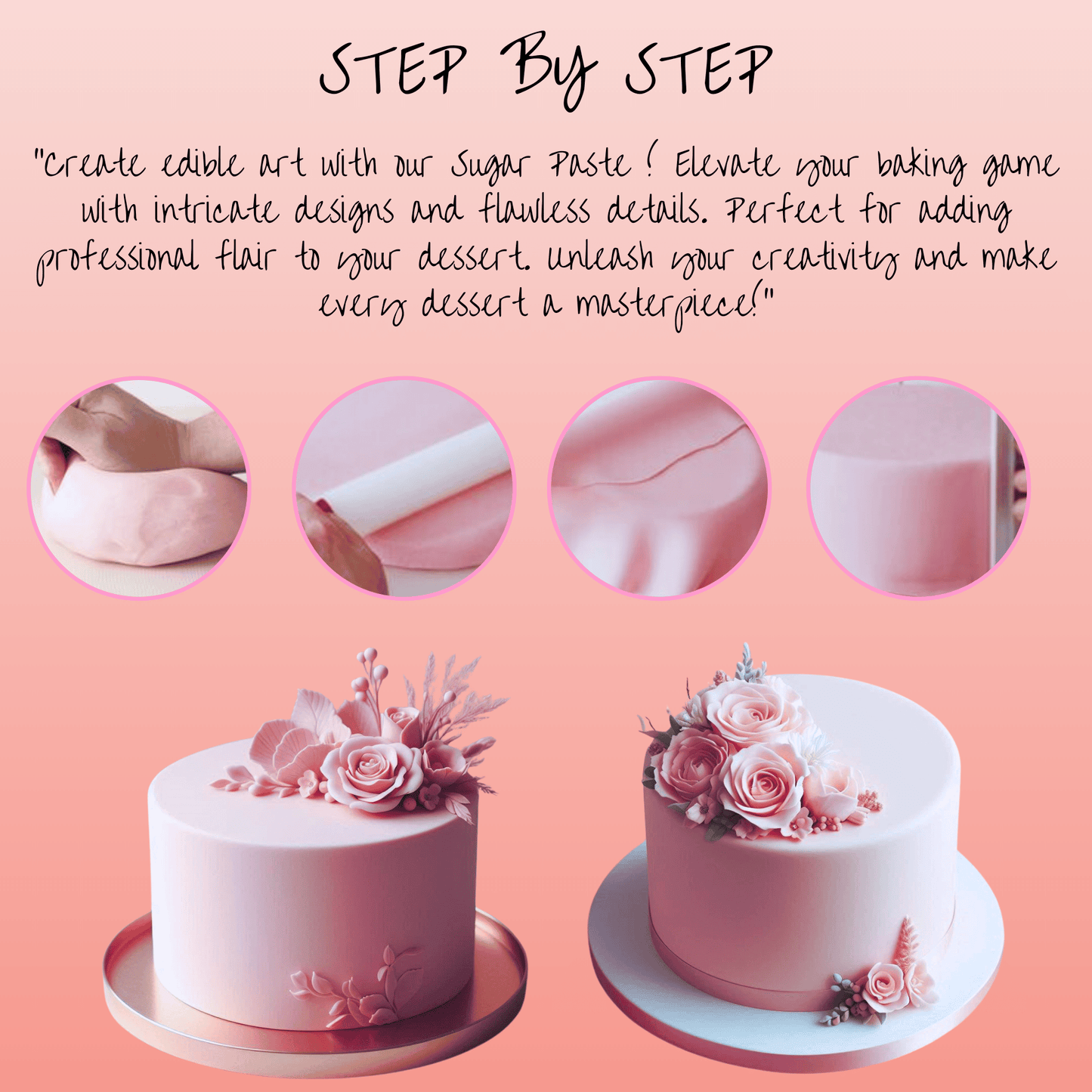 Confect Blush Pink - Pastel Sugar Paste | Edible Fondant Chefs Choice for Cake Decorating - 1 KG (Con-632 1kg)