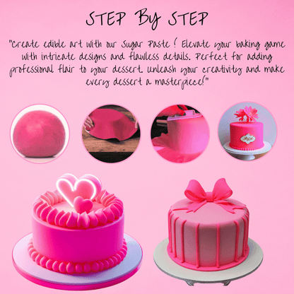 Confect Neon Pink Sugar Paste | Edible Fondant Chefs Choice for Cake Decorating - 1 KG (Con-48 1kg)