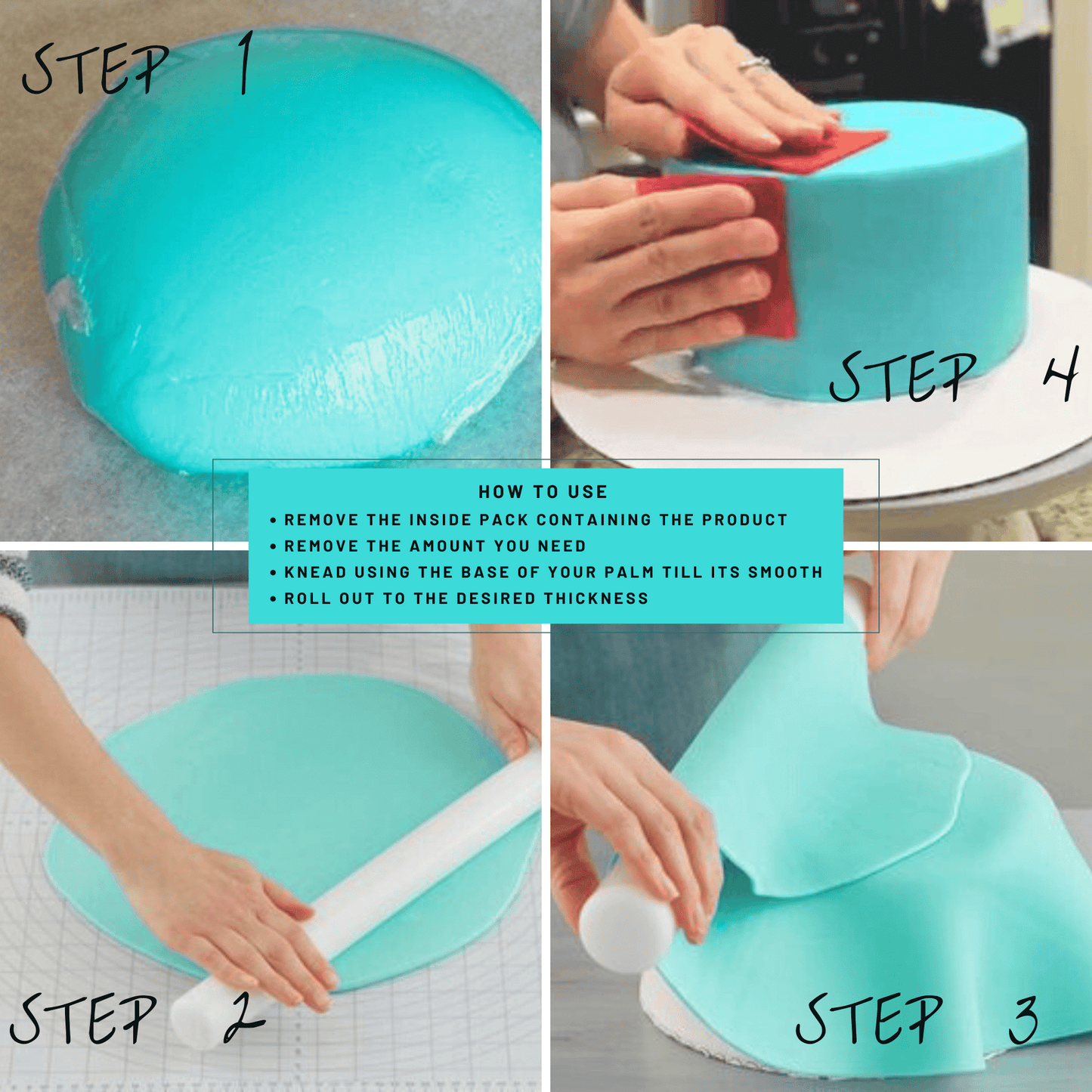 Confect Electric Blue - Pastel Sugar Paste | Edible Fondant Chefs Choice for Cake Decorating - 1 KG