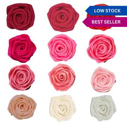 Confect Sugar Roses Topper | Sugar Roses for cake decorations | Cupcakes & Doughnut Edible Toppers | ombre -3 - Pack of 12