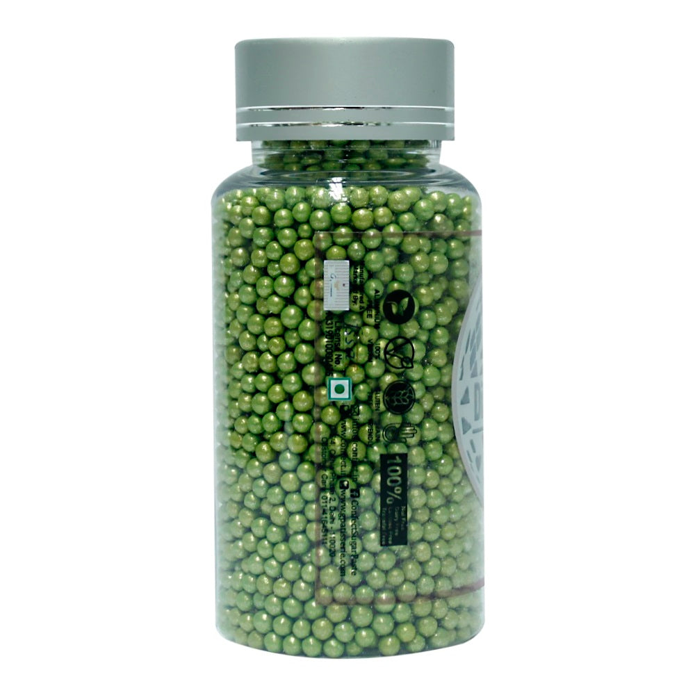 Green Disco Balls Sprinkles 2 MM 120 Gms