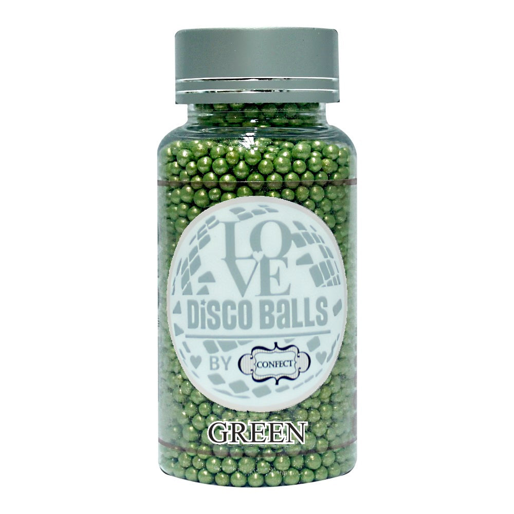 Green Disco Balls Sprinkles 5 MM 120 Gms