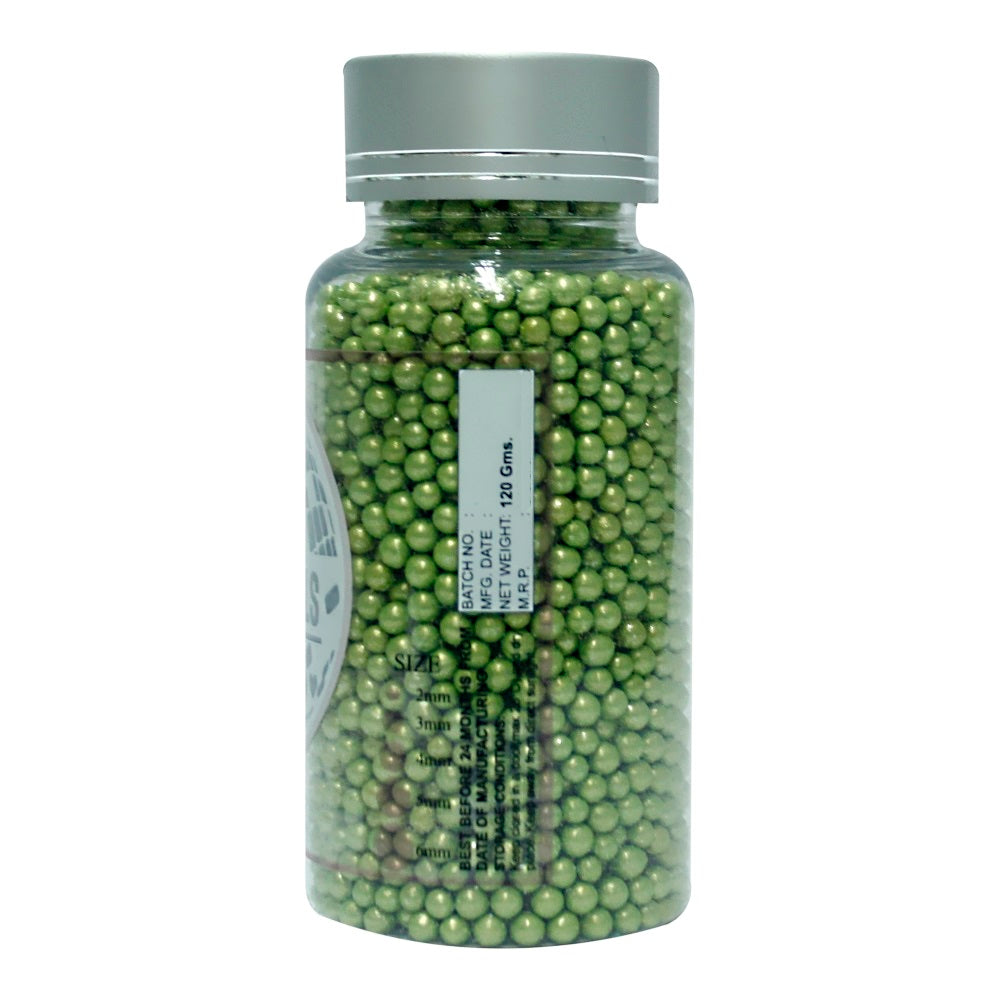 Green Disco Balls Sprinkles 5 MM 120 Gms