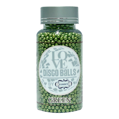 Green Disco Balls Sprinkles 6 MM 120 Gms