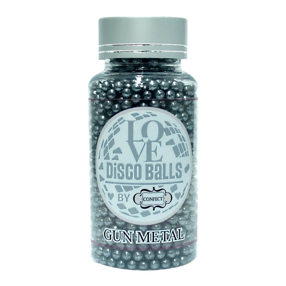 Gun Metal Disco Balls Sprinkles 3 MM 120 Gms