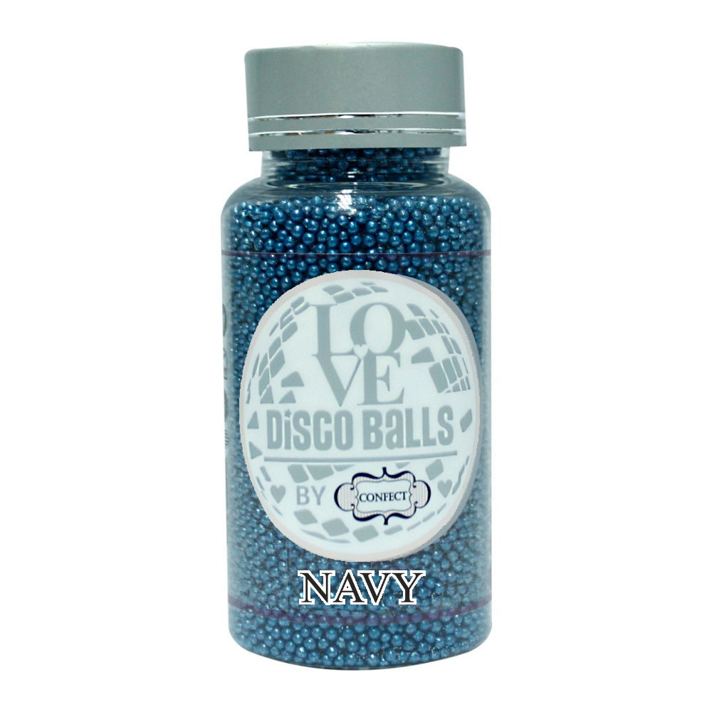 Navy Blue Disco Balls Sprinkles 2 MM 120 Gms