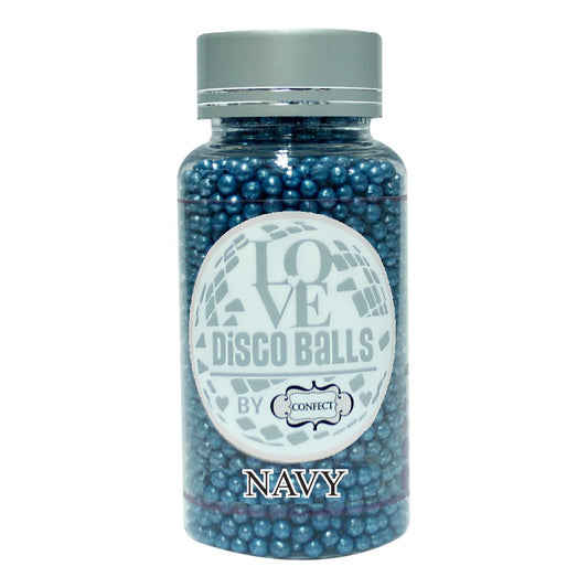 Navy Blue Disco Balls Sprinkles 3 MM 120 Gms