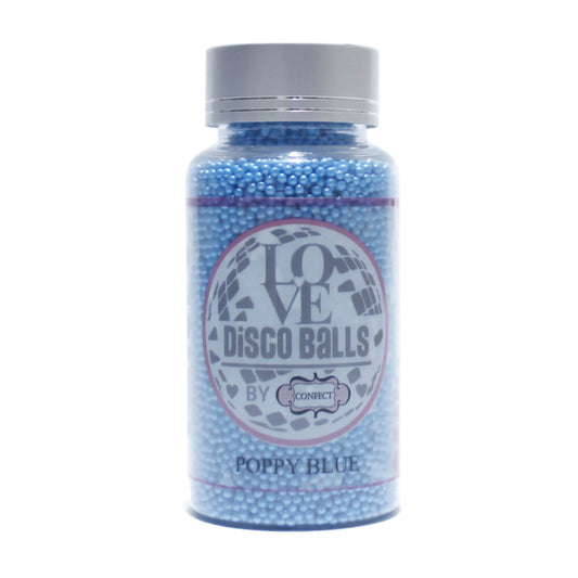 Poppy Blue Disco Balls Sprinkles 6 MM 120 Gms