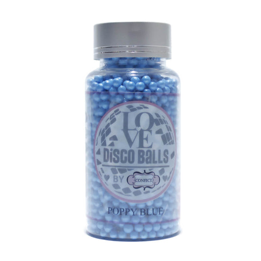 Poppy Blue Disco Balls Sprinkles 5 MM 120 Gms