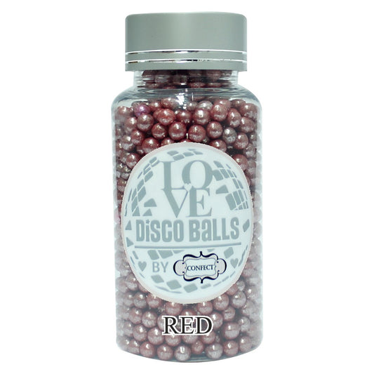 Red Disco Balls Sprinkles 4 MM 120 Gms